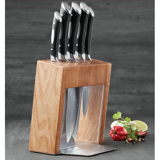 Scanpan Kalo 6 Piece Knife Block Set - Oak